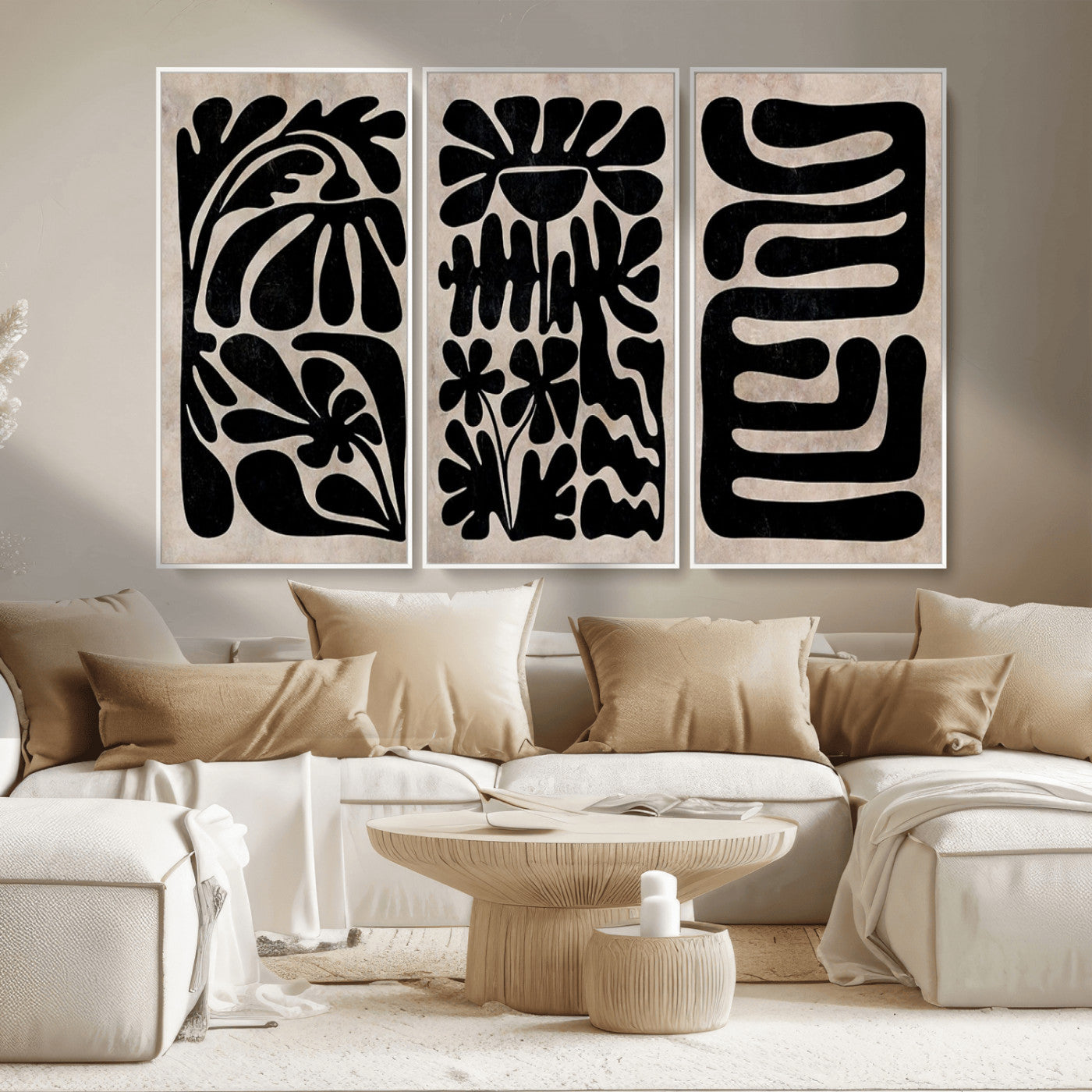 MGV-FC-48X32-3P - Canvas Print Wall Art Abstract Art Boho, Framed Boho Art Canvas Print