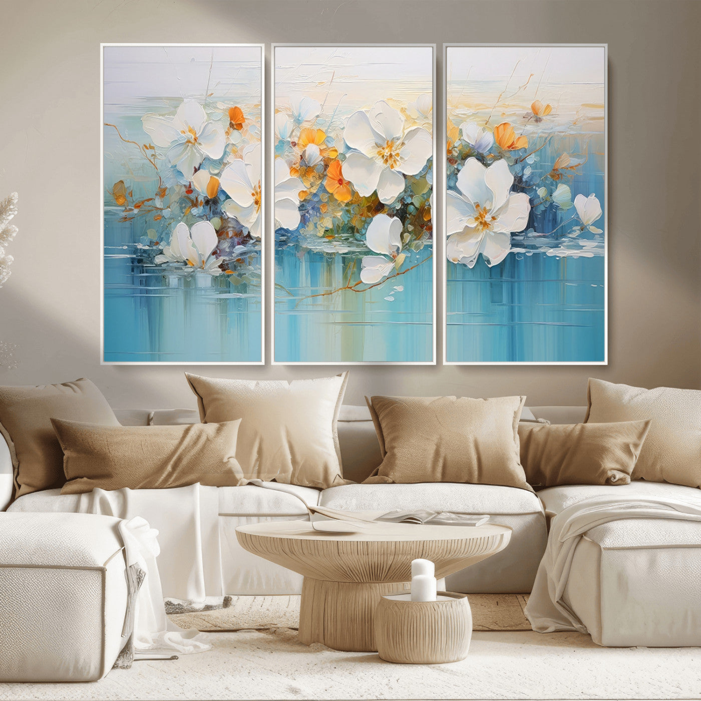 MGV-FC-48X32-3P - Abstract Flower Wall Art Canvas Print