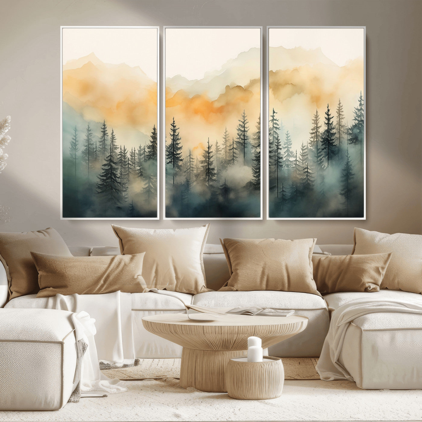 34155-MGV-CV-36X24-Abstract Forest Print - Mountain Wall Art | Autumn Landscape Canvas Print for Living Room, Bedroom, or Office | Large Wall Art Decor