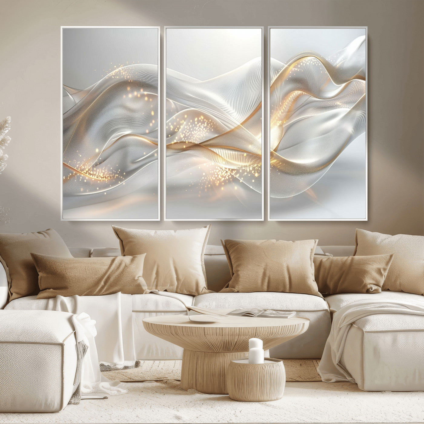 Lines2-MGV-FC-48X32-3P_White-Abstract art Grey and Gold Lines Wall Art