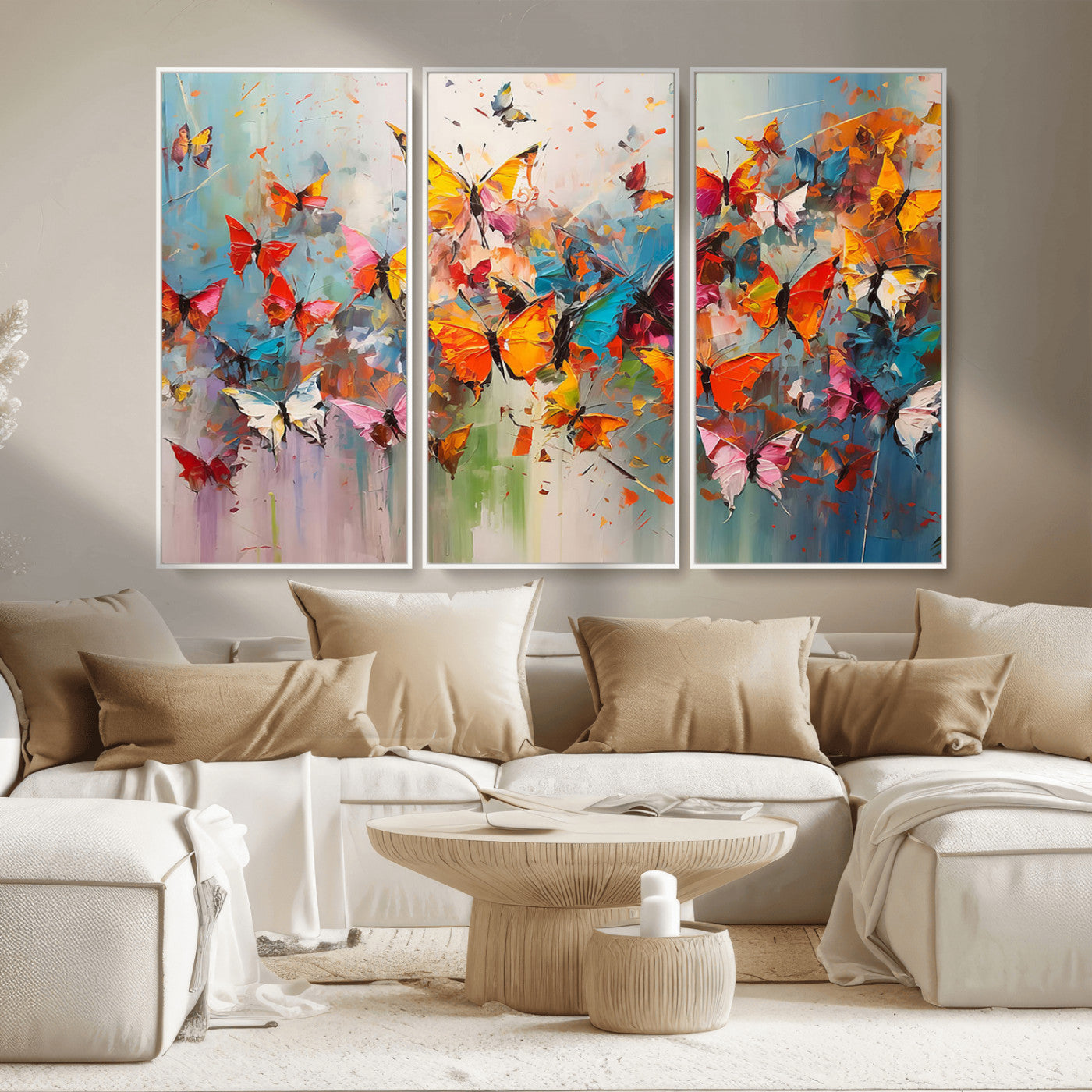 -Abstract Butterfly Wall Art Canvas Print