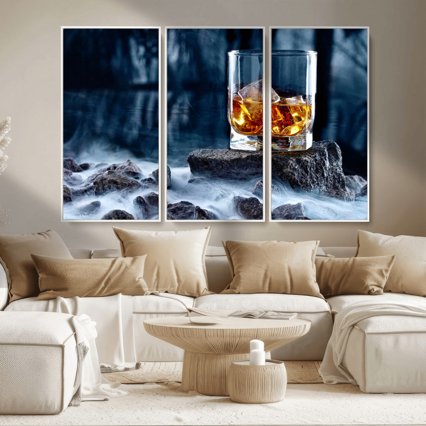 MGV-FC-48X32-3P - Whiskey Ice Wall Art Canvas Print