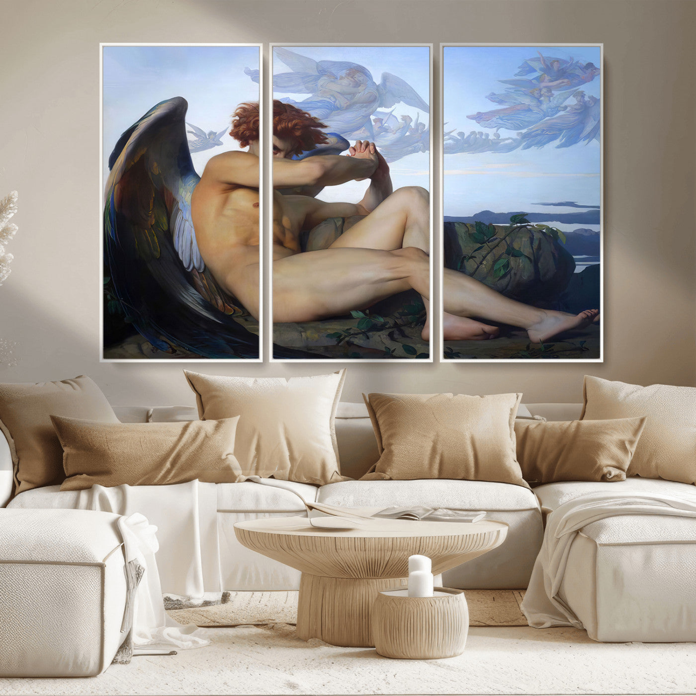 -Fallen Angel Wall Art Canvas Print – Classic Art, Framed, Ready to Hang - Alexandre Cabanel