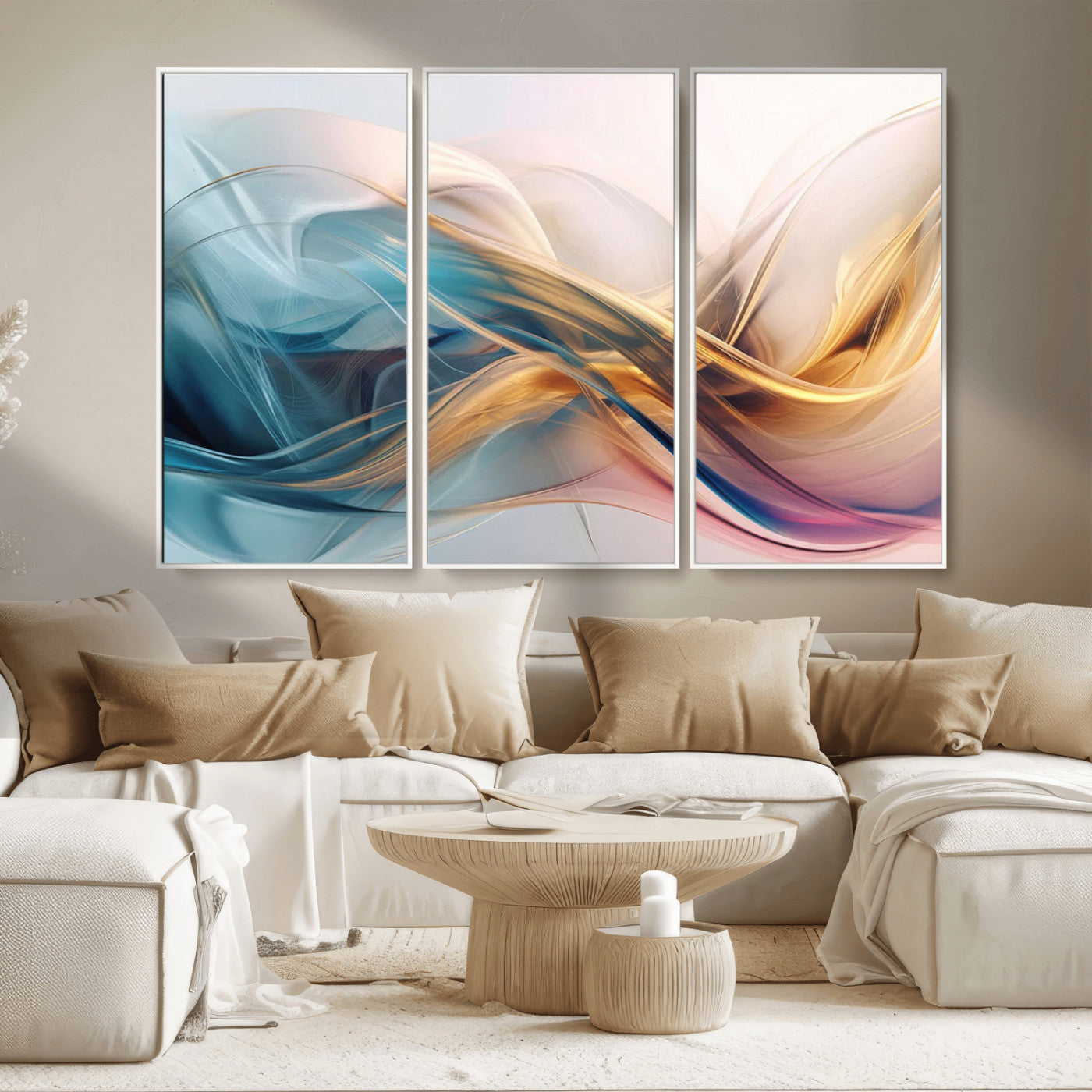 -Abstract Flowing Colors Wall Art Canvas Print