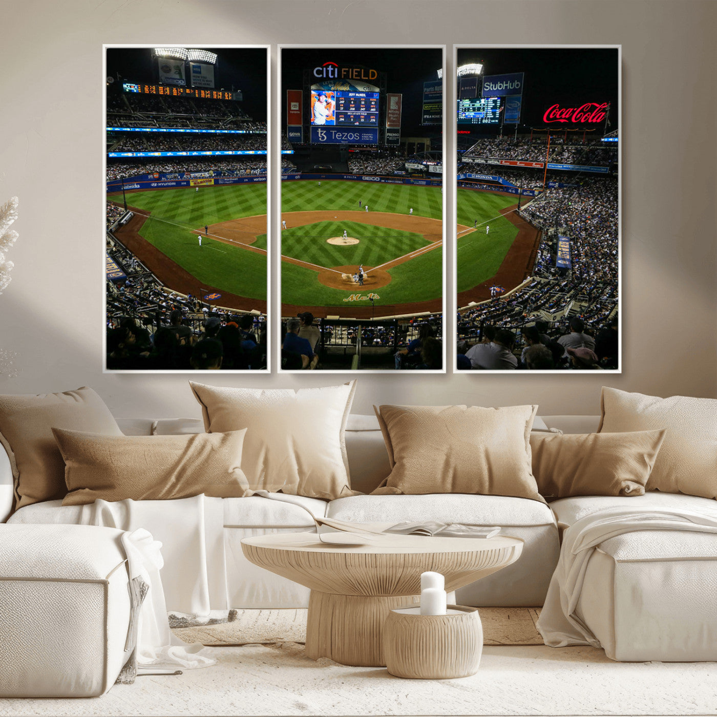 MGV-FC-48X32-3P - Los Angeles Dodgers Baseball Team Print - California Dodger Stadium Wall Art Canvas Print