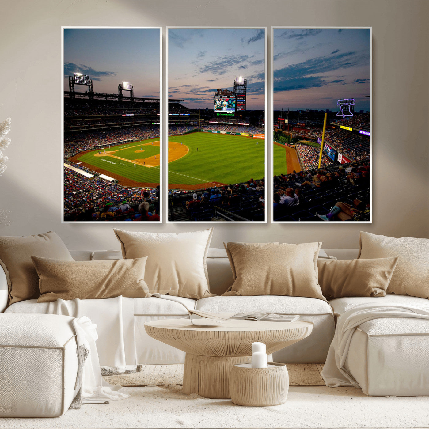 MGV-FC-48X32-3P - Philadelphia Phillies Baseball Team Print - Citizens Bank Park Stadium Wall Art Canvas Print