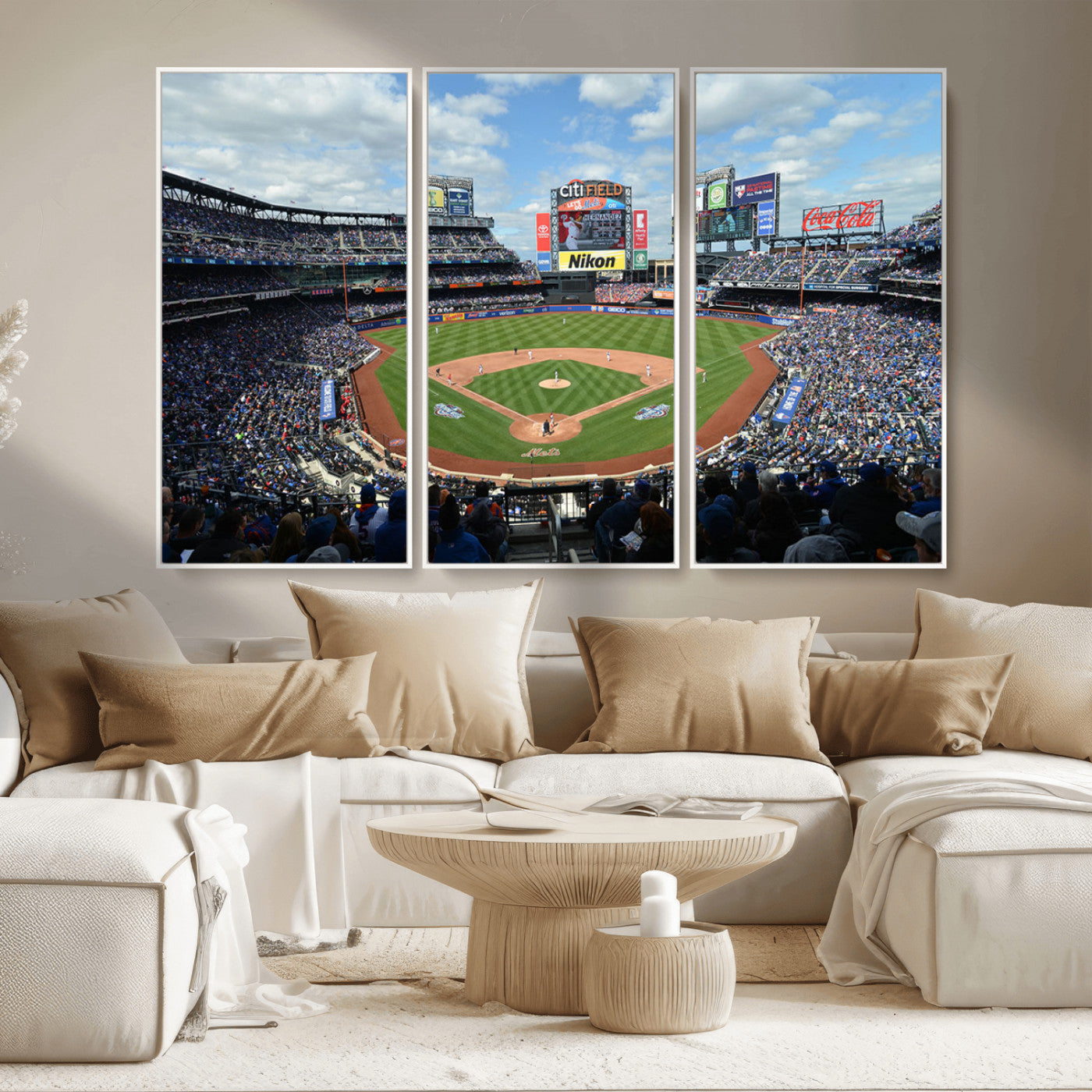 MGV-FC-48X32-3P - New York Mets Baseball Team Print - Citi Field Stadium Wall Art Canvas Print