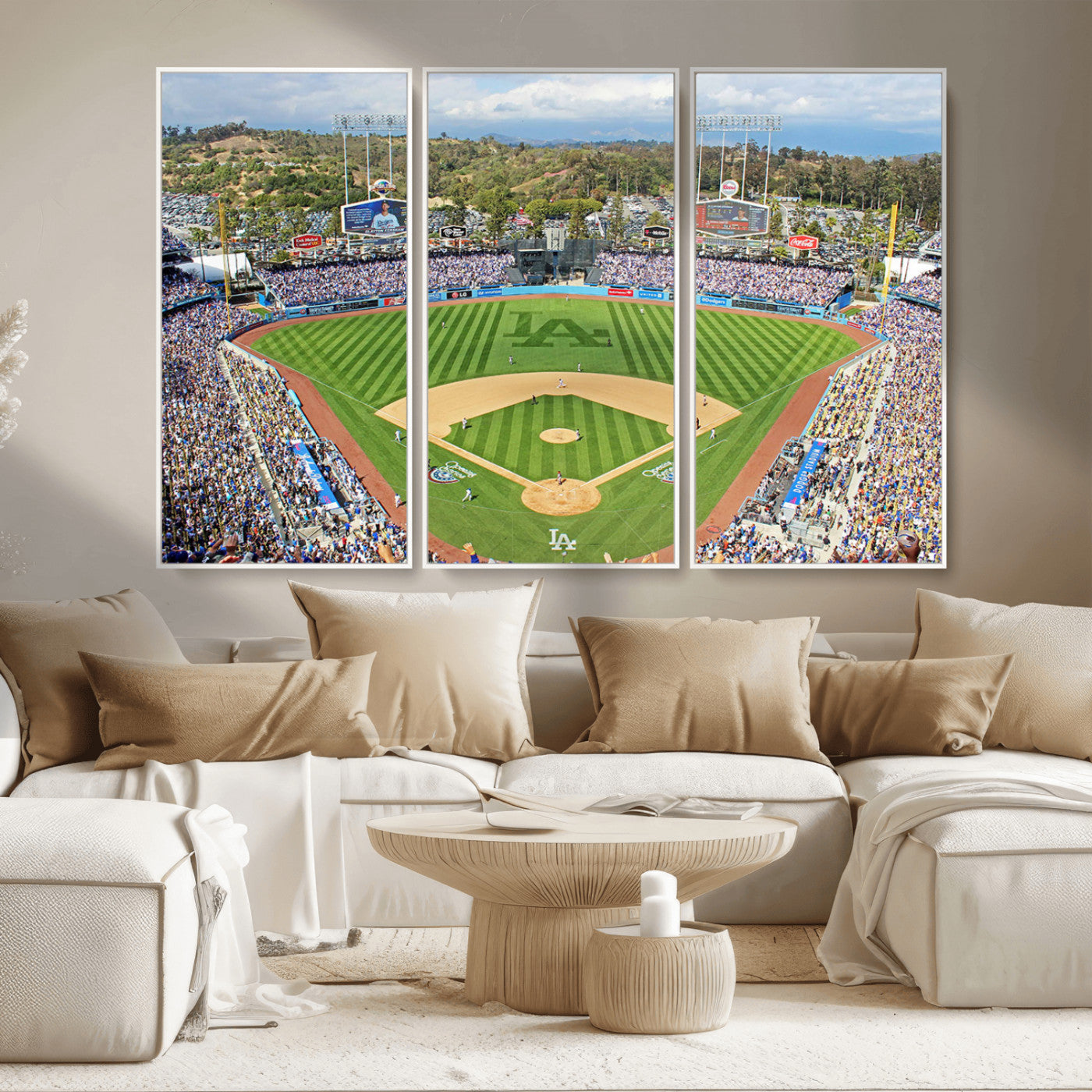 MGV-FC-48X32-3P - Citi Field Wall Art Print | 3-Panel New York Mets Baseball Stadium Canvas Print | Framed Sports Decor for Living Room, Man Cave, or Office