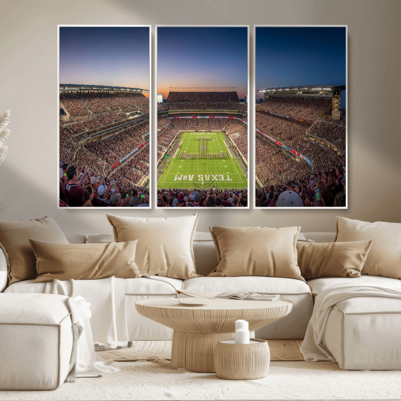 MGV-FC-48X32-3P - Kyle Field Wall Art Print | Large Texas A&M Aggies Football Canvas Print for Sports Enthusiasts | Framed, Ready-to-Hang Stadium Decor