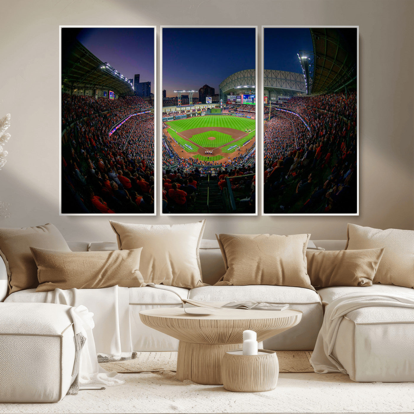 MGV-FC-48X32-3P - Houston Astros Baseball Team Print - Houston Minute Maid Park Stadium Wall Art Canvas Print