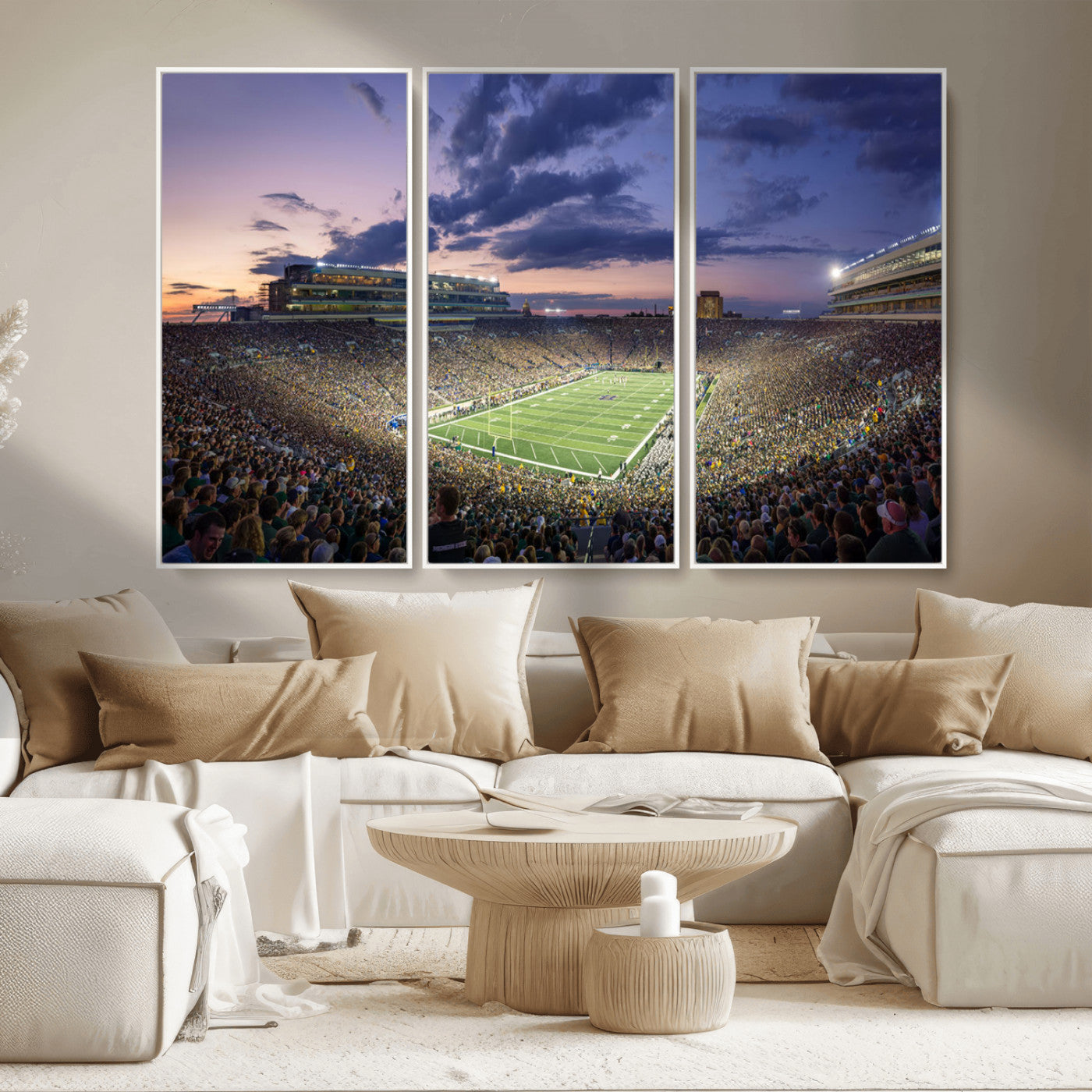 MGV-FC-48X32-3P - Notre Dame Fighting Irish Football Team Print - Notre Dame Stadium Wall Art Canvas Print