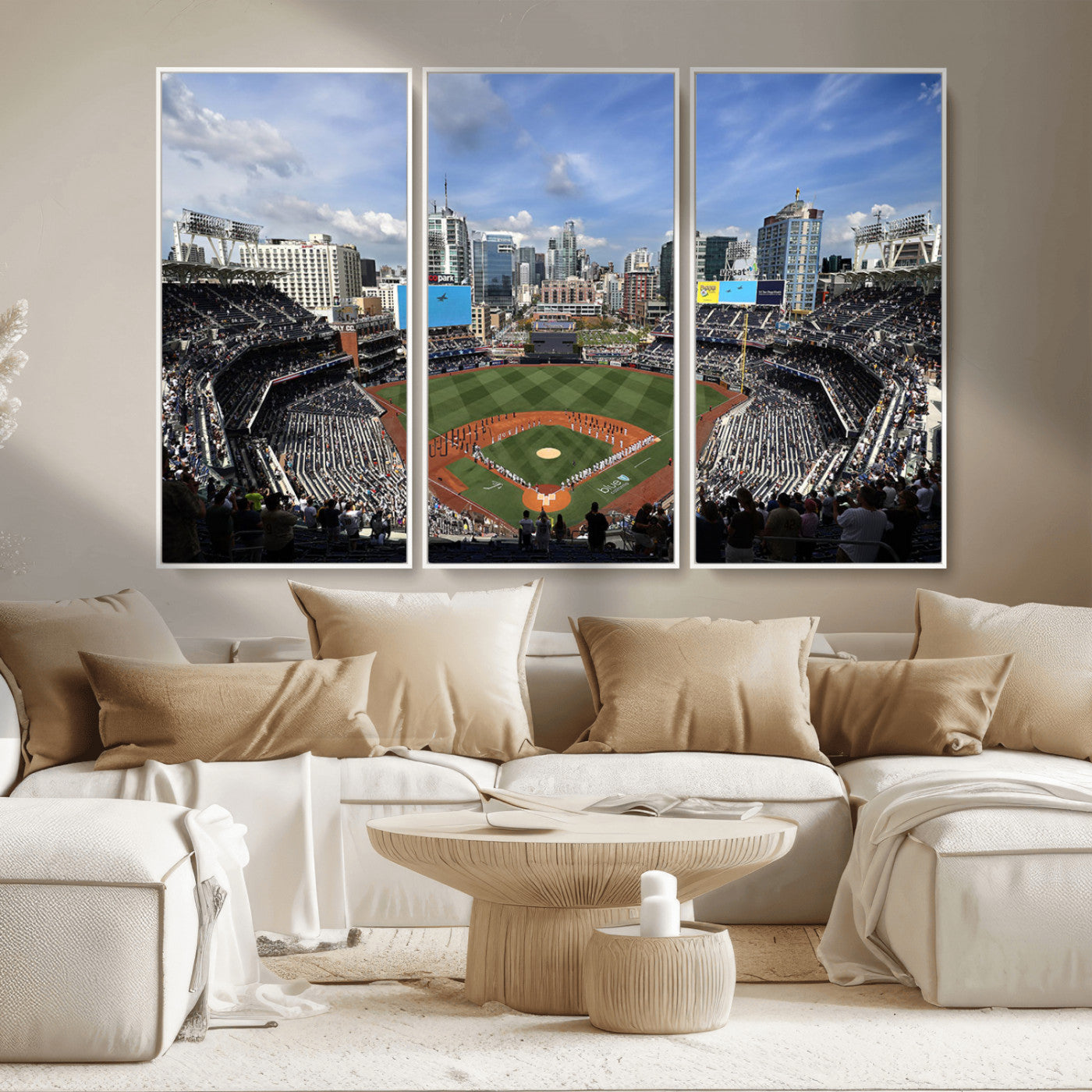 MGV-FC-48X32-3P - San Diego Padres Baseball Team Print - Petco Park Stadium Wall Art Canvas Print