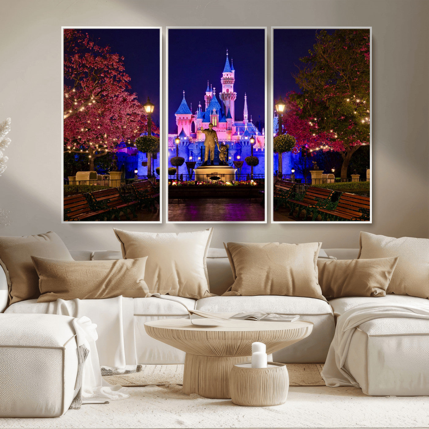 MGV-FC-48X32-3P - Castle Large Wall Art Disney Magic Kingdom Kids Room Decor - Disney World Christmas Home Decor Child