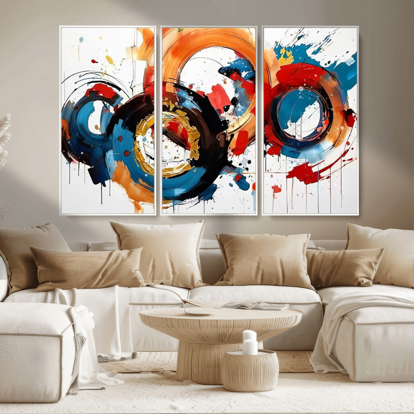 MGV-FC-48X32-3P - Abstract Wall Art, Rings Wall Art Canvas Print