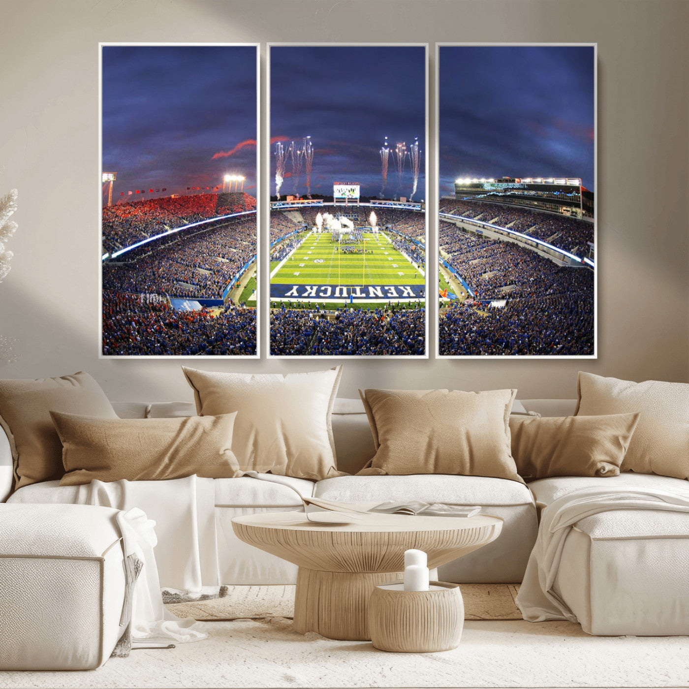MGV-FC-48X32-3P - Kroger Field Canvas Wall Art - Kentucky Stadium Wall Art Print - Sunset Football Stadium Wall Decor