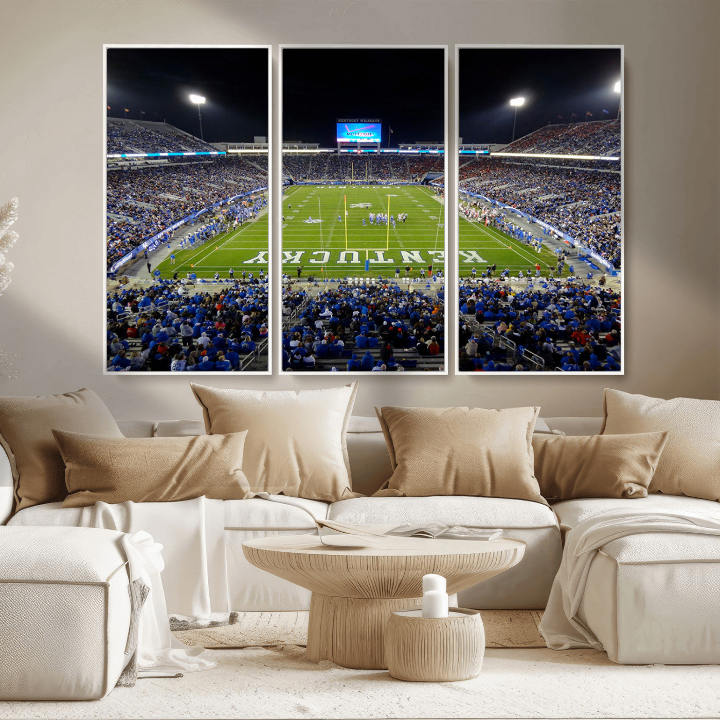 MGV-FC-48X32-3P - Kroger Field Canvas Wall Art - Kentucky Stadium Wall Art Print - Sunset Football Stadium Wall Decor