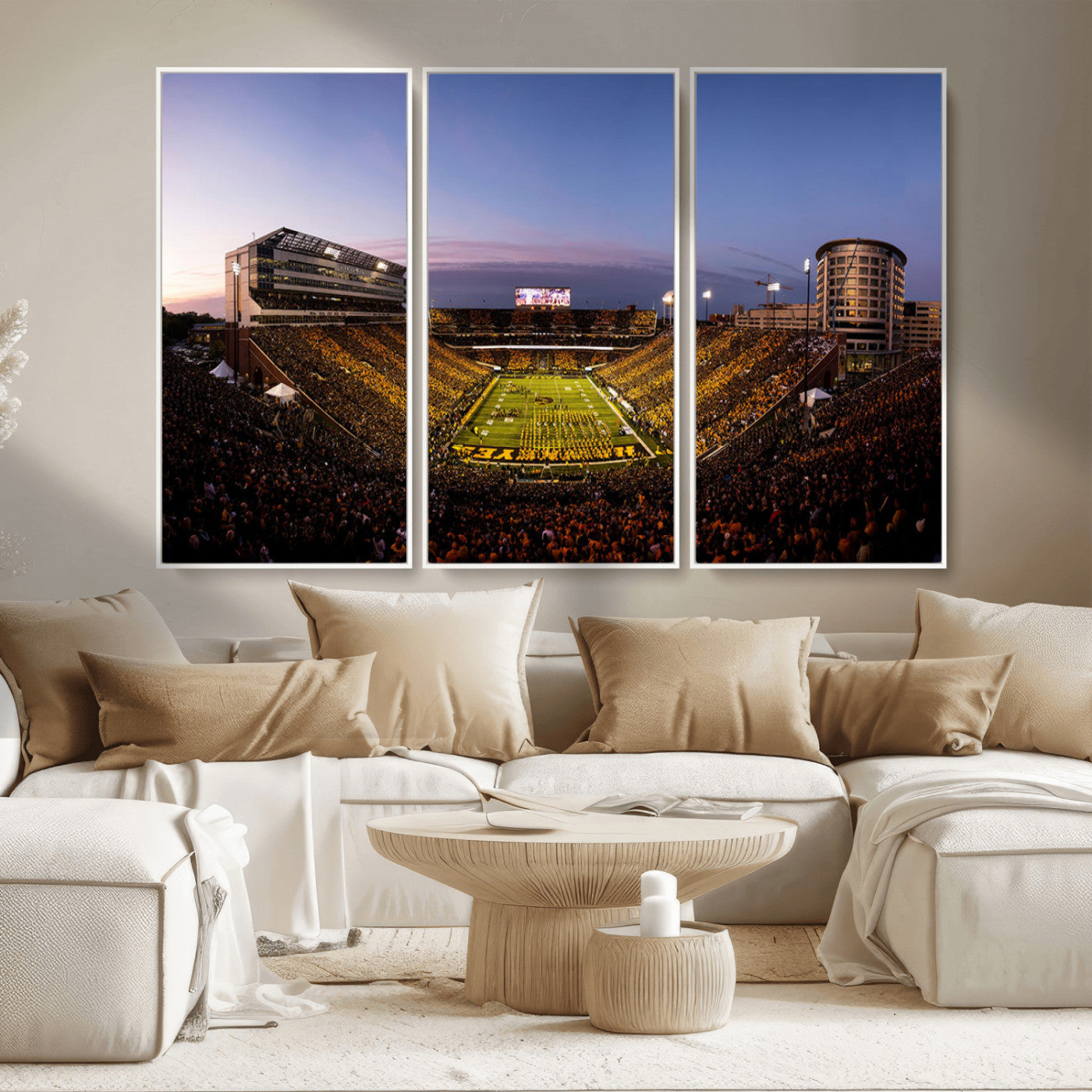 MGV-FC-48X32-3P - Iowa Hawkeyes Kinnick Stadium Wall Art Canvas Print, Framed Iowa Hawkeyes Kinnick Stadium Canvas