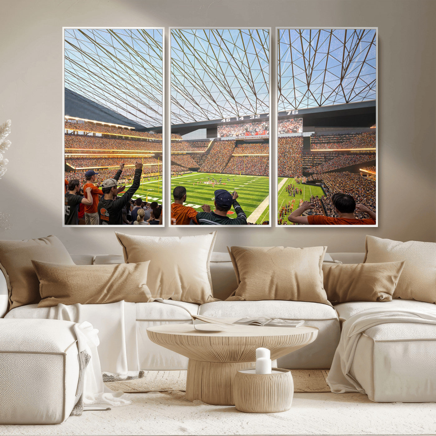 MGV-FC-48X32-3P - Cleveland Browns Stadium Wall Art - NFL Football Canvas Print