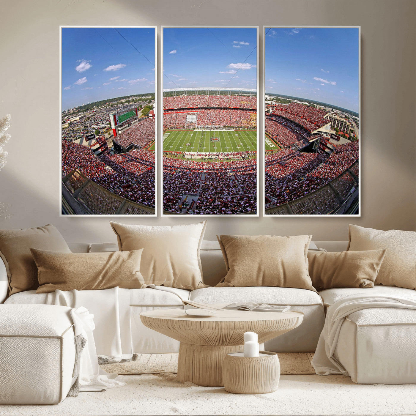 29492070-MGV-FC-48X32-3P - William Brice Stadium Wall Art Canvas Print – Stadium Crowd Sports Field Outdoor Event Football Game Artwork for Home Office