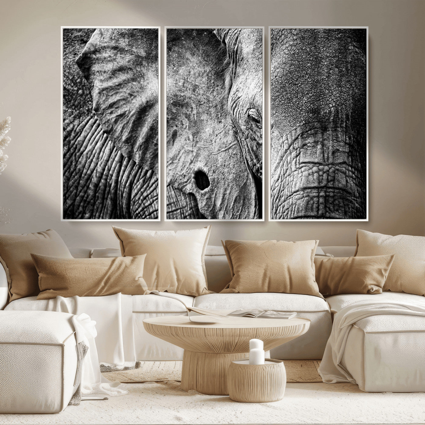 MGV-FC-48X32-3P - Wild Old Elephant Wall Art Canvas Print