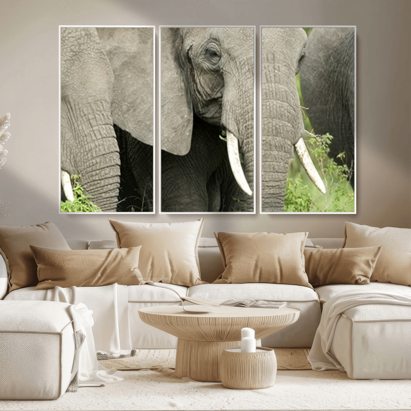 MGV-FC-48X32-3P - Wild Elephant Wall Art Canvas Print
