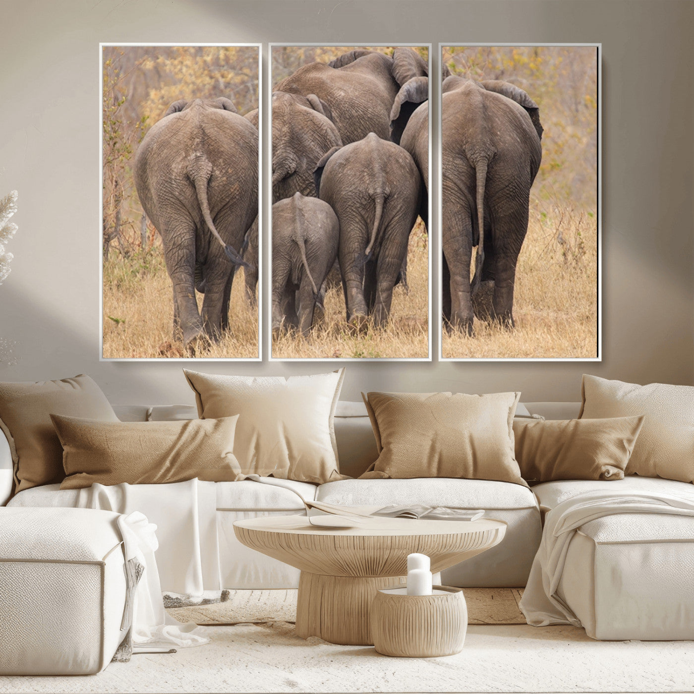 MGV-FC-48X32-3P - Wild Elephant Wall Art Canvas Print