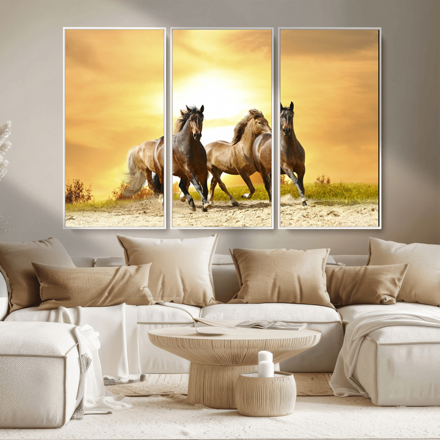 MGV-FC-48X32-3P - Wild Horses Wall Art Canvas Print