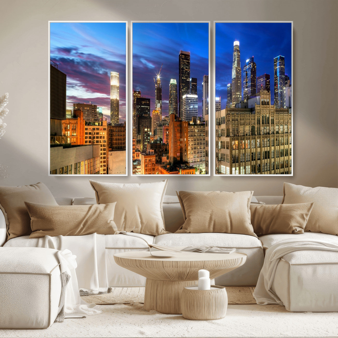 MGV-FC-48X32-3P - Los Angeles Night Wall Art Canvas Print