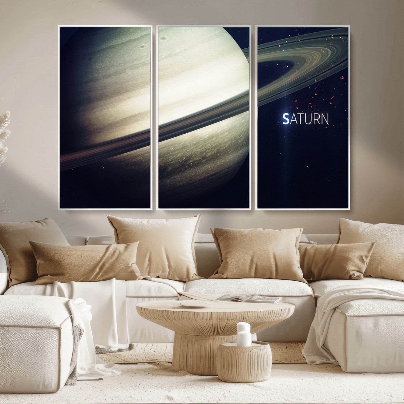 MGV-FC-48X32-3P - Framed Saturn Wall Art Canvas Print