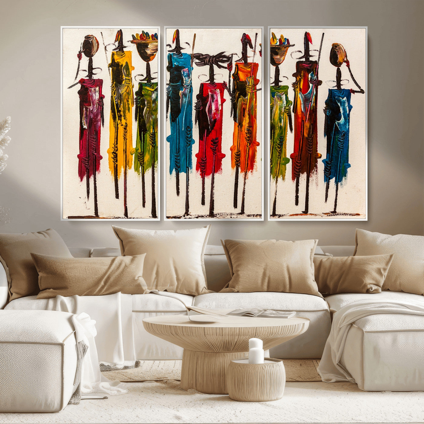 MGV-FC-48X32-3P - Abstract African Women Wall Art Canvas Print