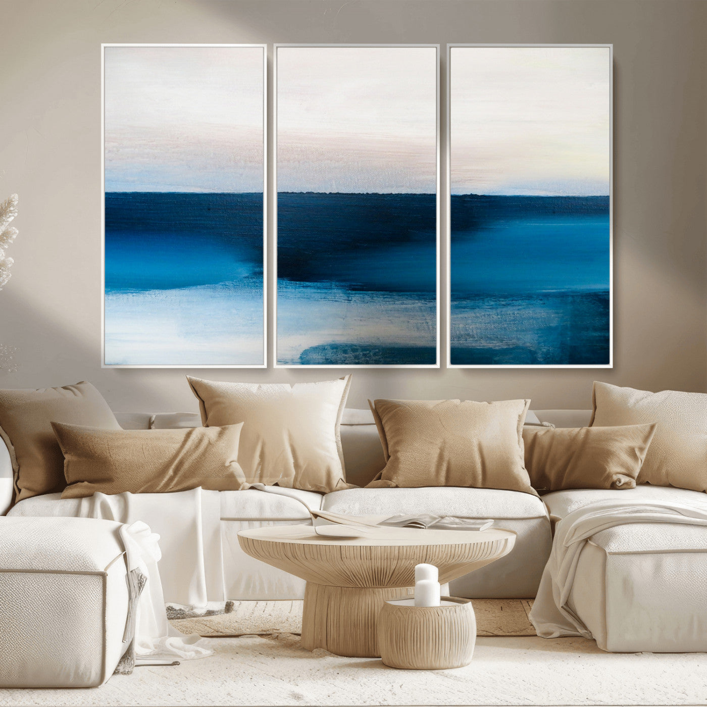 MGV-FC-48X32-3P - Dark Blue Abstract Wall Art Canvas Print