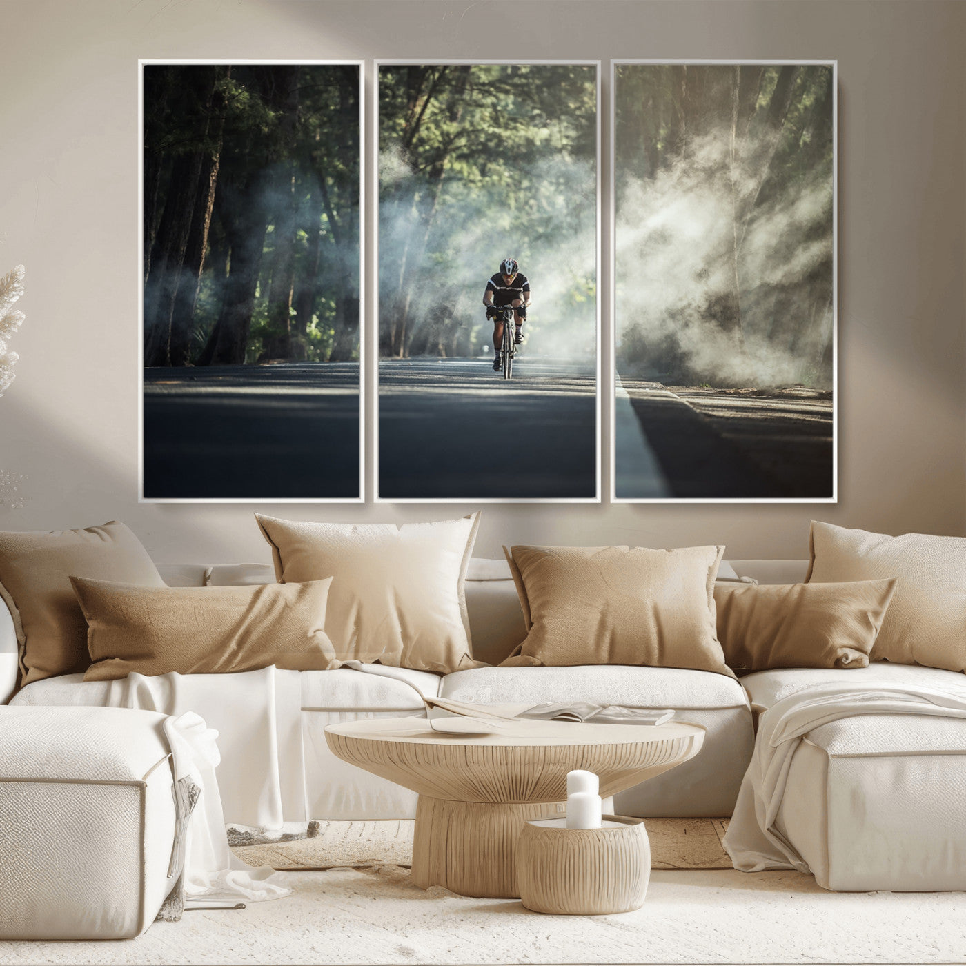 MGV-FC-48X32-3P - Cycling Road Bike in the Morning, Cycling Road Bike Canvas Print