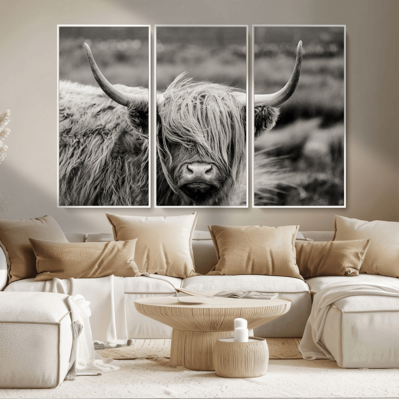 MGV-FC-48X32-3P - Cow Focus Canvas Wall Art Print