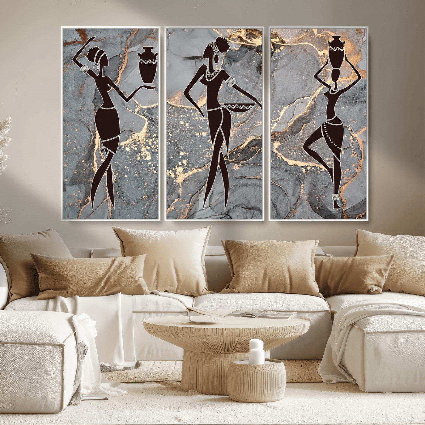 MGV-FC-48X32-3P - Abstract African Womens Art Canvas Print