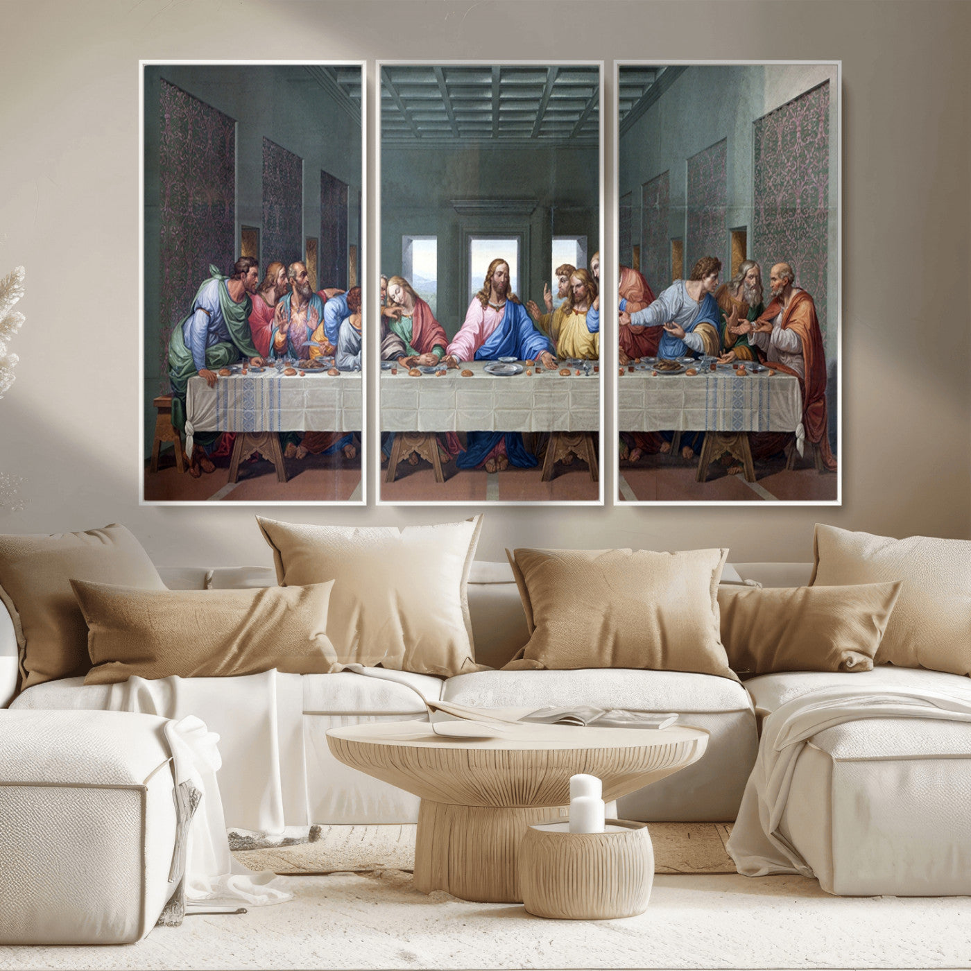 MGV-FC-48X32-3P - The Last Supper Multi Panel Canvas Wall Art