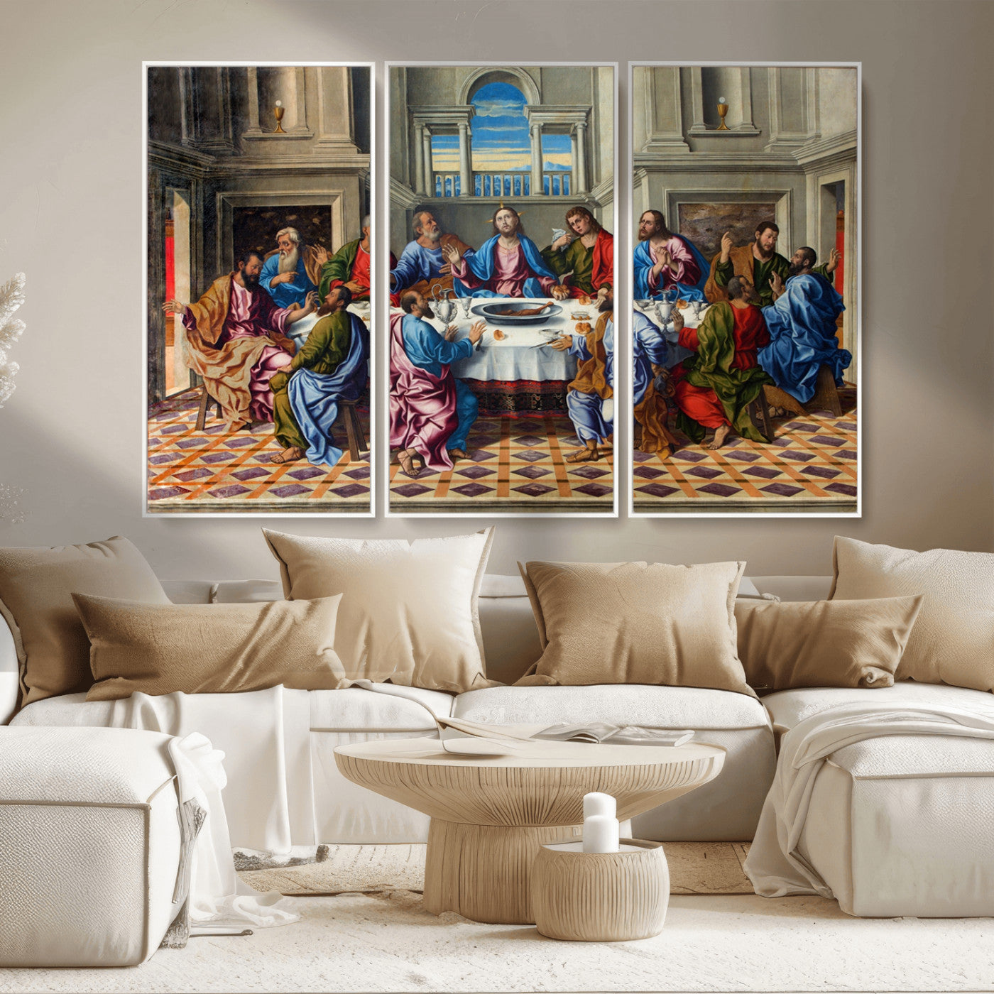 MGV-FC-48X32-3P - The Last Supper Multi Panel Canvas Wall Art