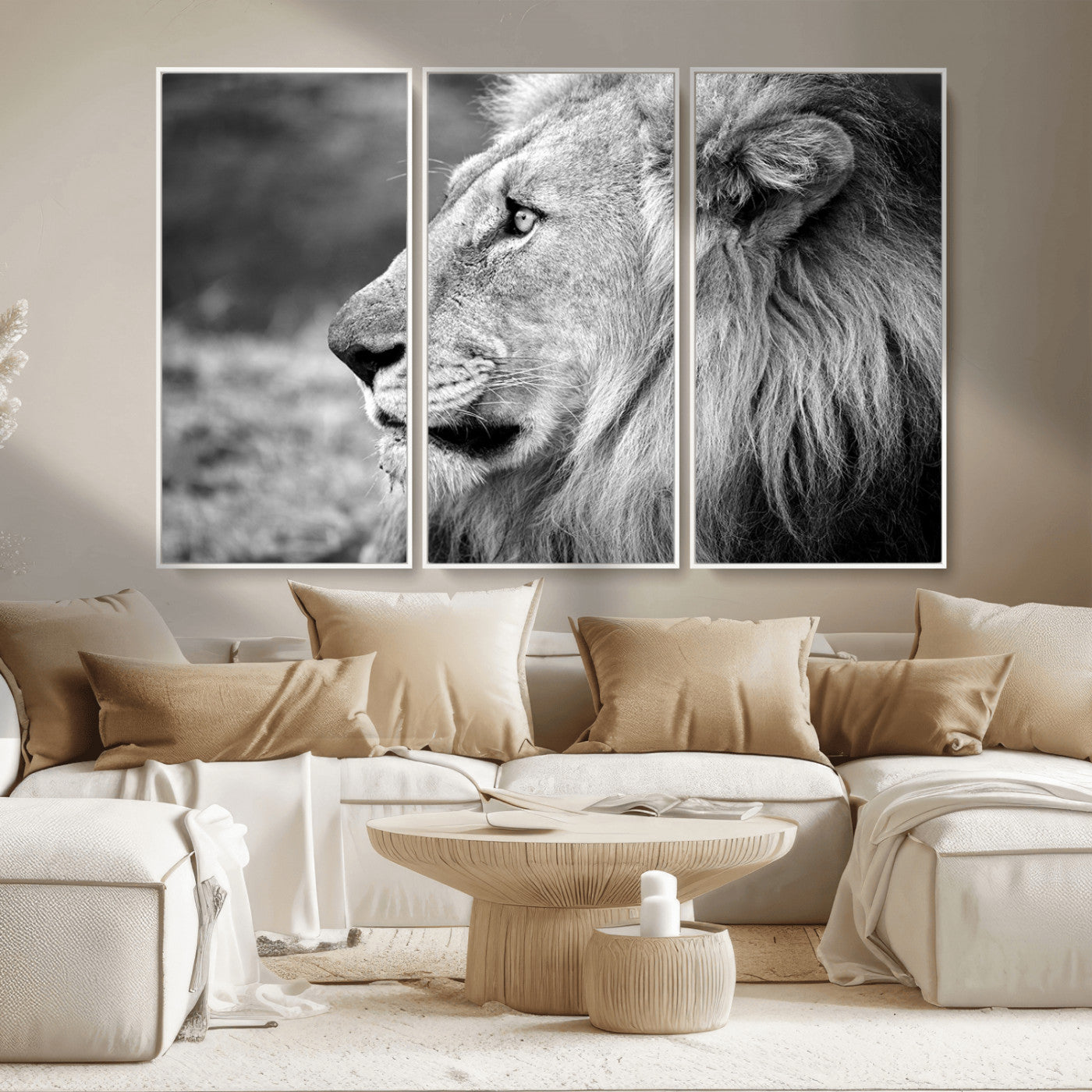 MGV-FC-48X32-3P - African Lion Wall Art Canvas Print