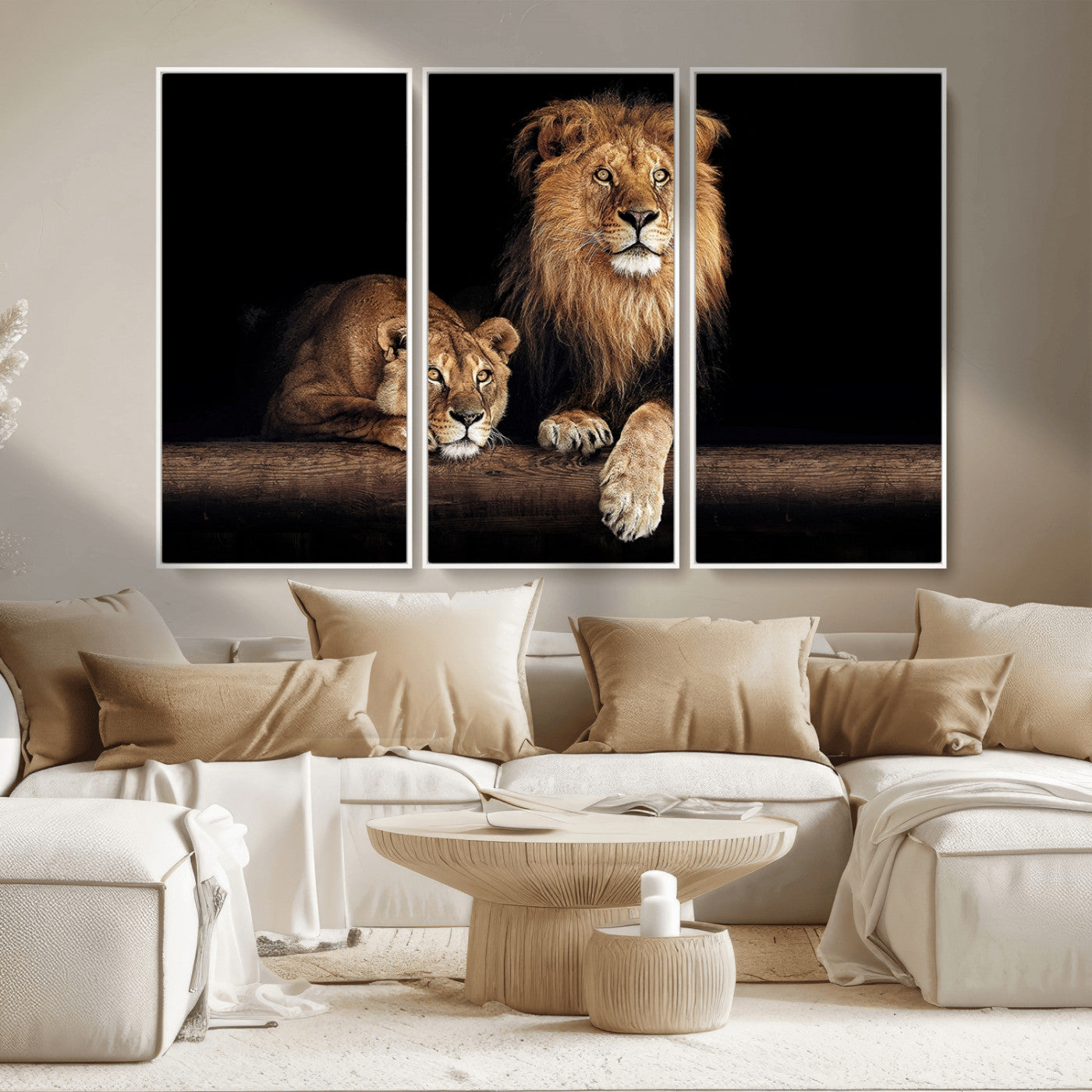 MGV-FC-48X32-3P - Lion Canvas Wall Art Animal Print