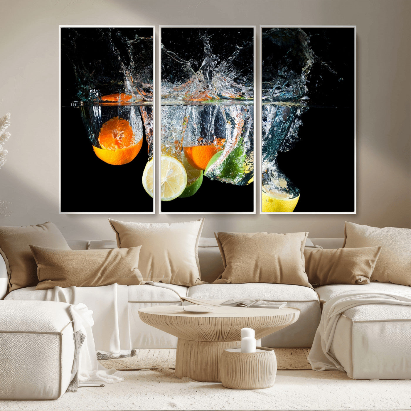 MGV-FC-48X32-3P - Kitchen Wall Art, Kitchen Fruits Art Canvas Print