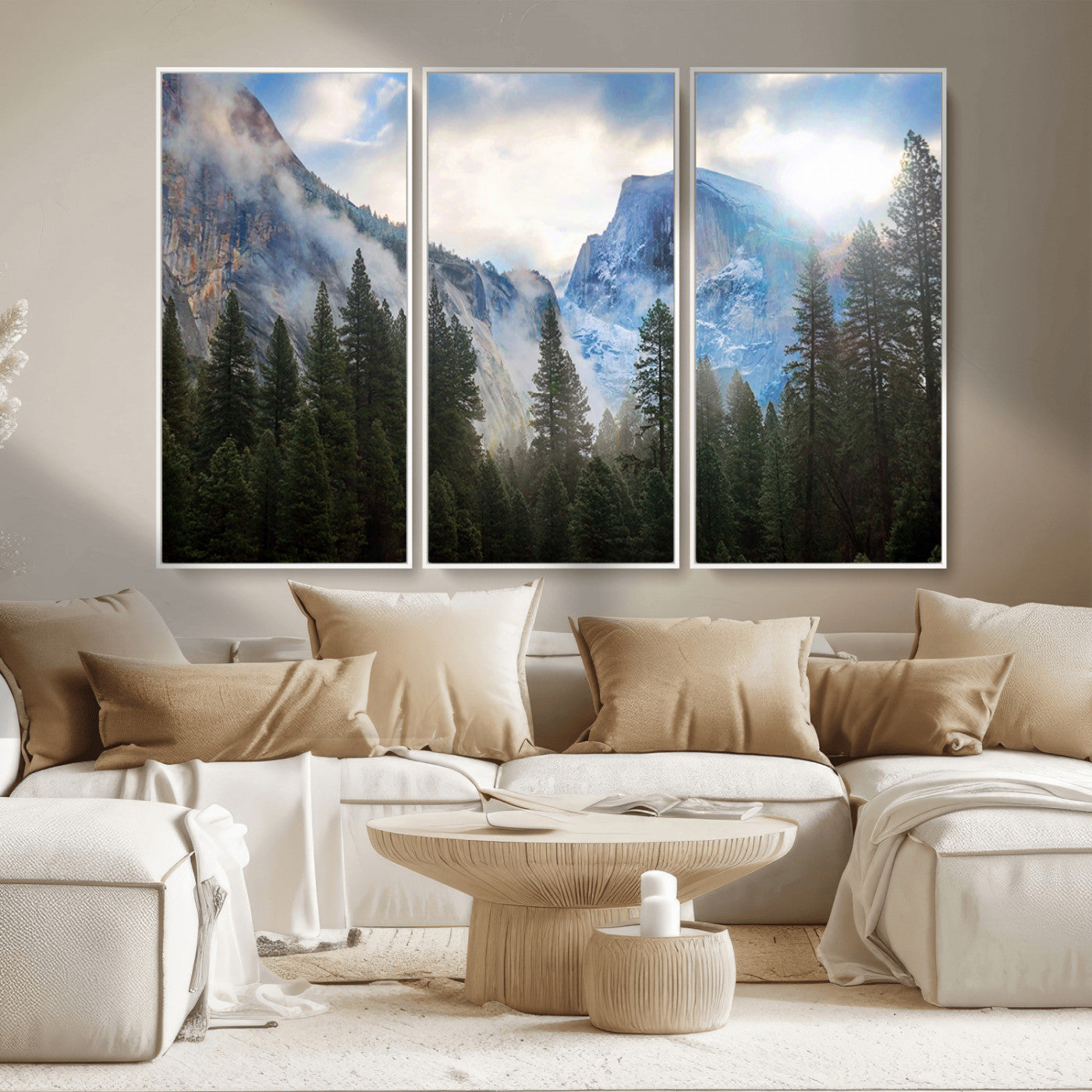 MGV-FC-48X32-3P - Half Dome Yosemite Calinia Wall Art Canvas Print El Capitan