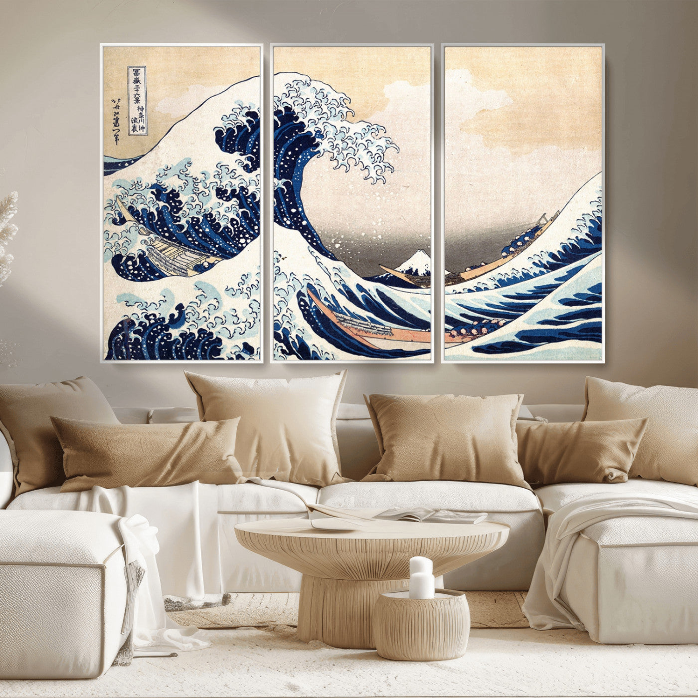 MGV-FC-48X32-3P - Hokusai: The Breaking Wave off Kanagawa Canvas Print
