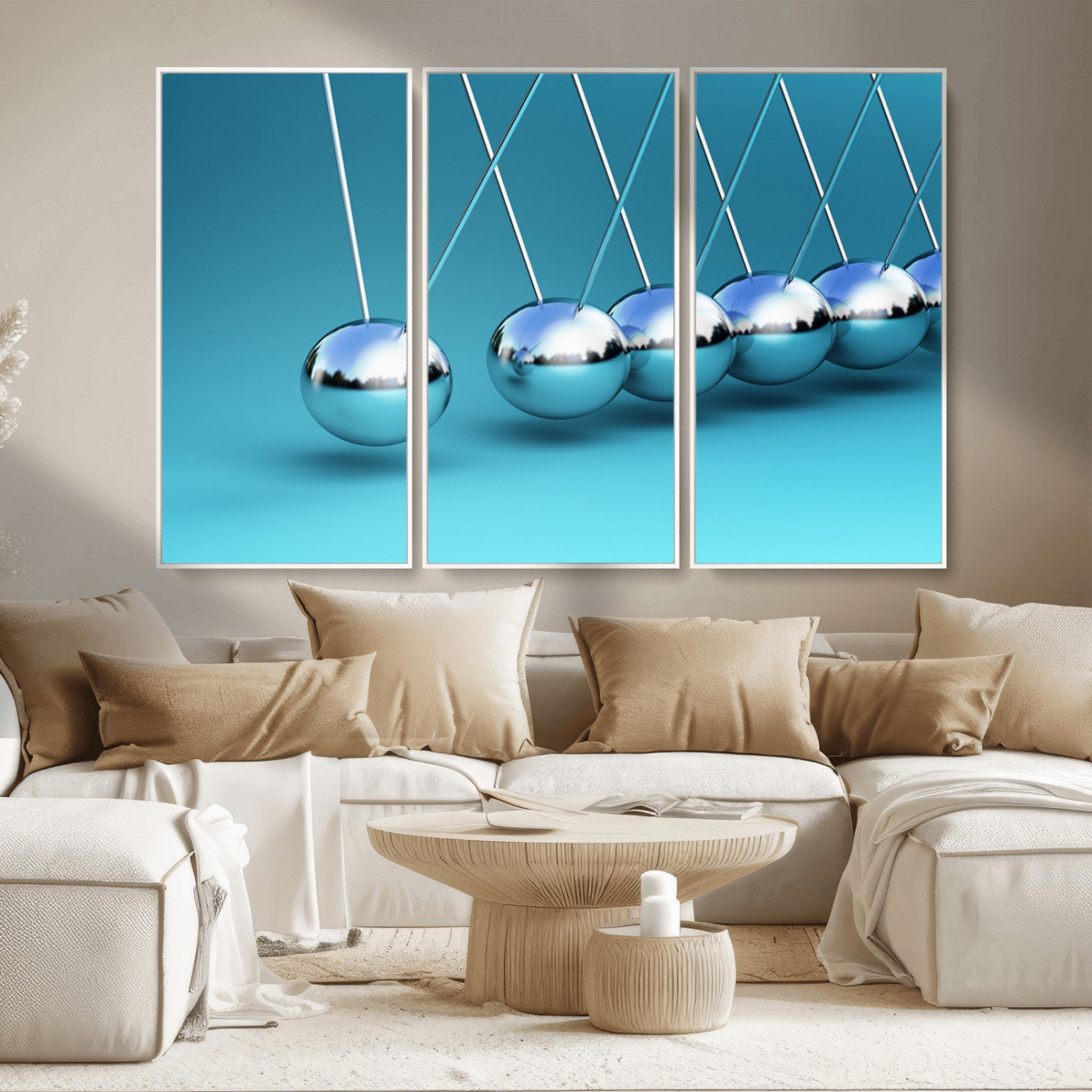 MGV-FC-48X32-3P - Wall Art Newton's Cradle Canvas Print, Framed Newton Cradle Canvas Print