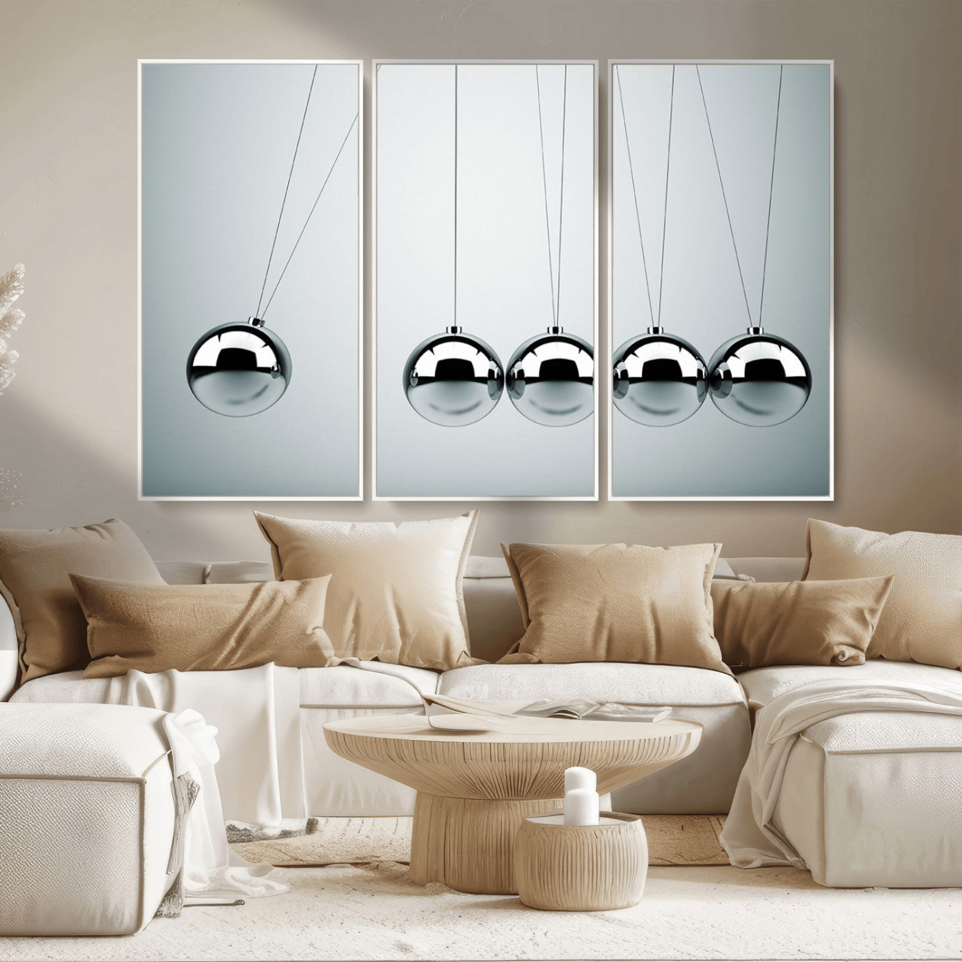 MGV-FC-48X32-3P - Newton's Cradle Wall Art Canvas Print, Framed Newton Cradle Wall Art