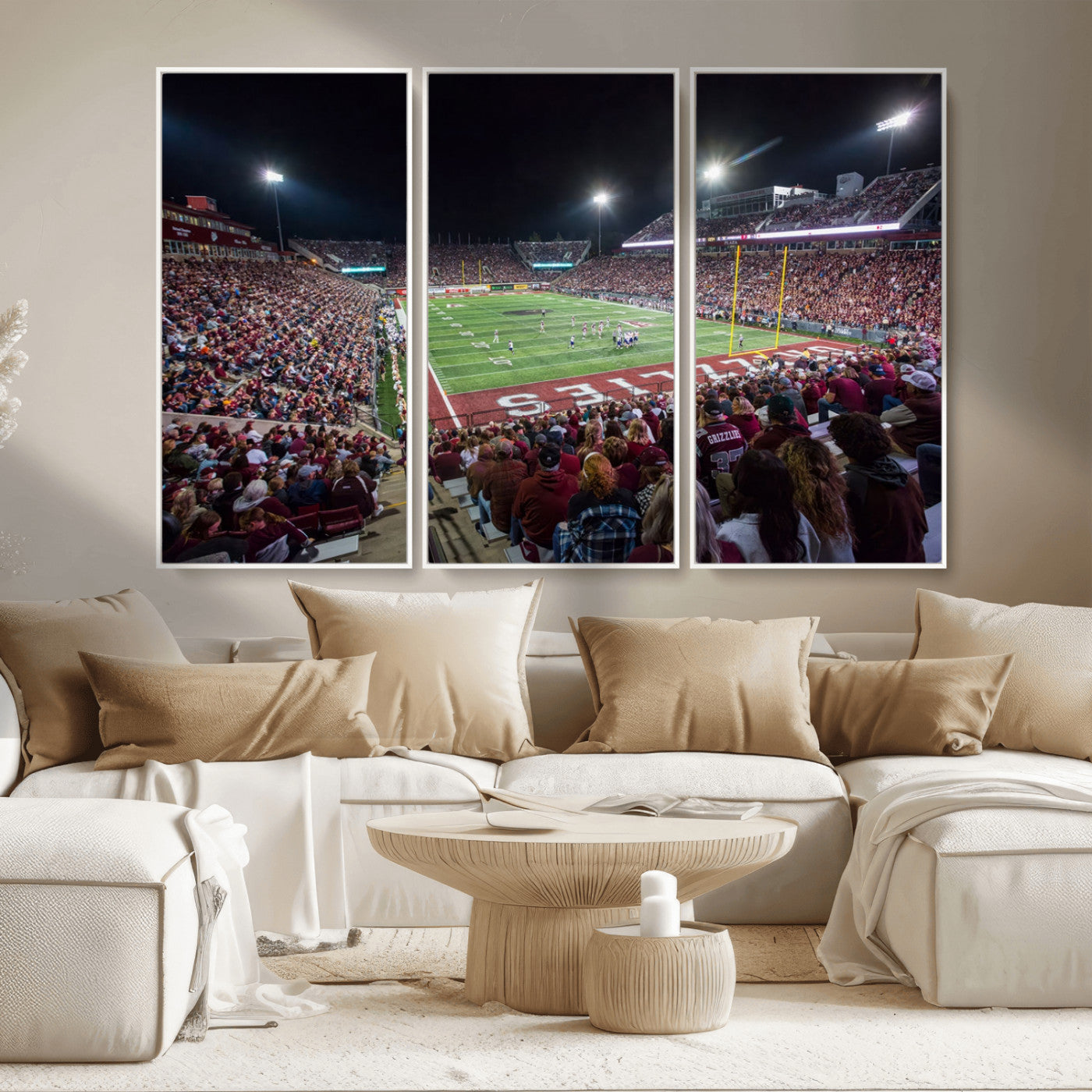 MGV-FC-48X32-3P - American Football Wall Art Canvas Print, Stadium Sport Wall Art Print