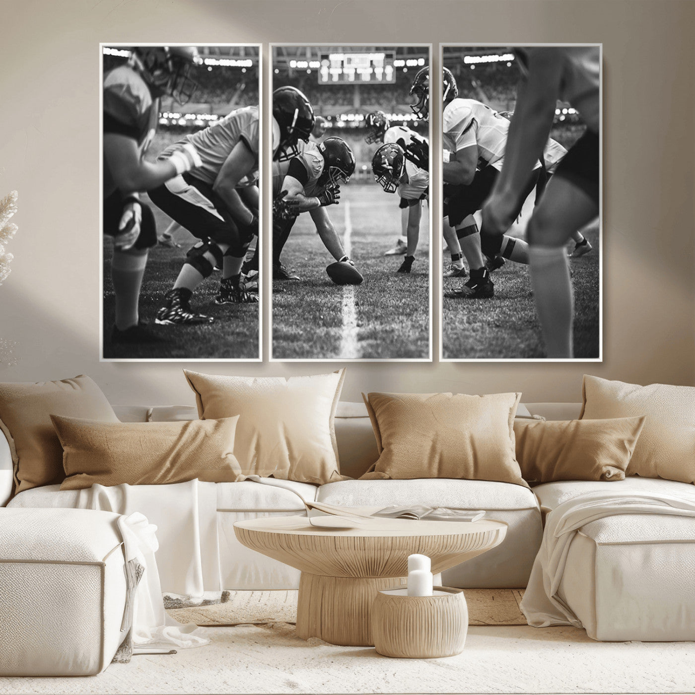 MGV-FC-48X32-3P - American Football Wall Art Canvas Print, Stadium Sport Wall Art Print