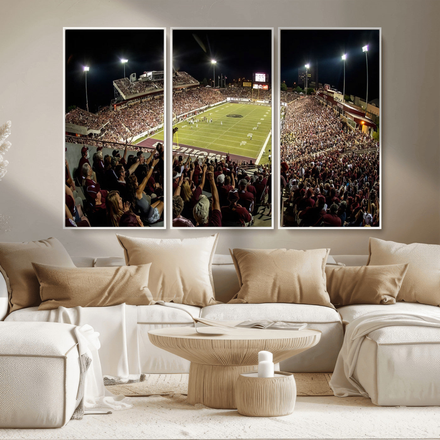 94126-MGV-FC-48X32-3P_Black-Washington-Grizzly Stadium Canvas Print, American Football Wall Art Canvas Print, Stadium Sport Wall