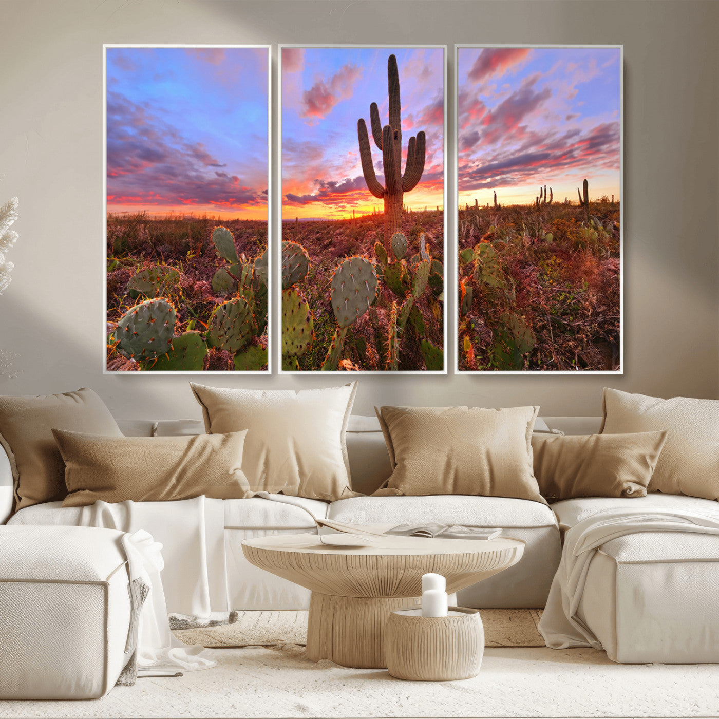 MGV-FC-48X32-3P - Arizona Desert Sunset Wall Art Canvas Print