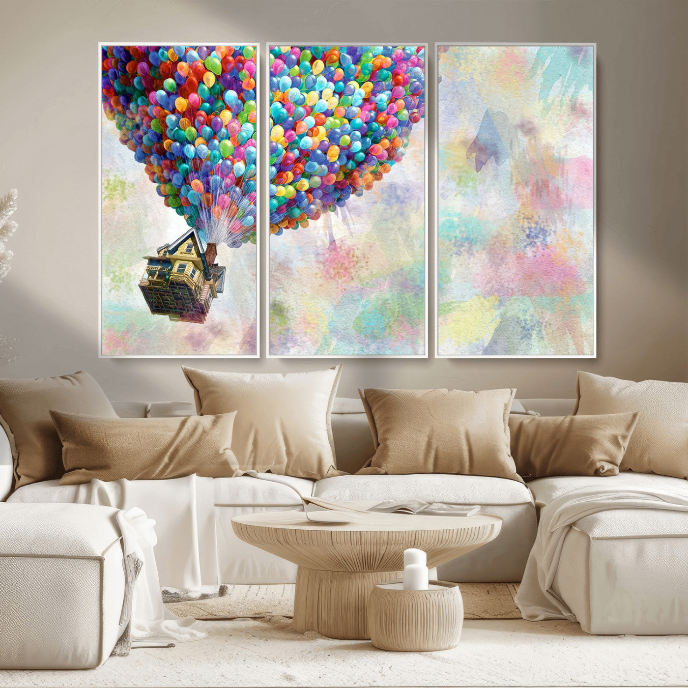 MGV-FC-48X32-3P - Up Pixar Poster, Look Up Pixar Wall Art, Up Pixar Canvas, Kids Play Game Room Decor Wall Art