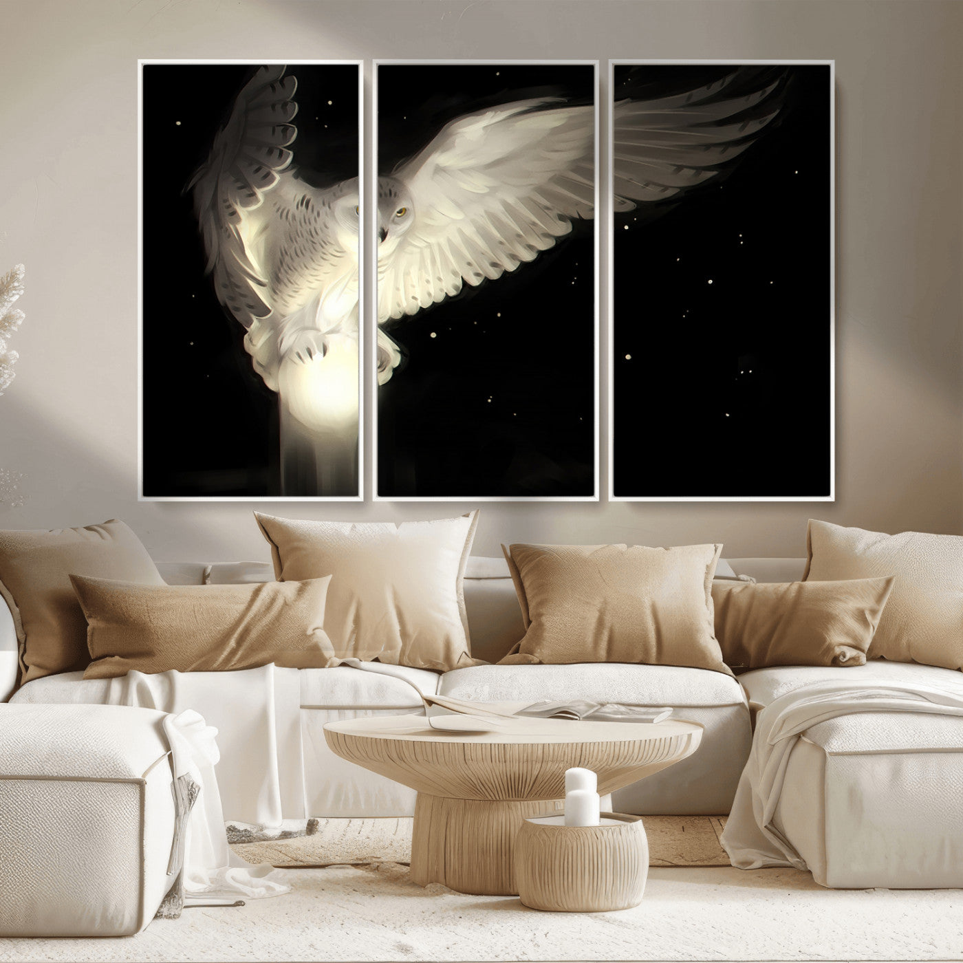 MGV-FC-48X32-3P - Night Owl Art -  Illuminating the Darkness – Unique Animal-Inspired Wall Art for Modern Decor |