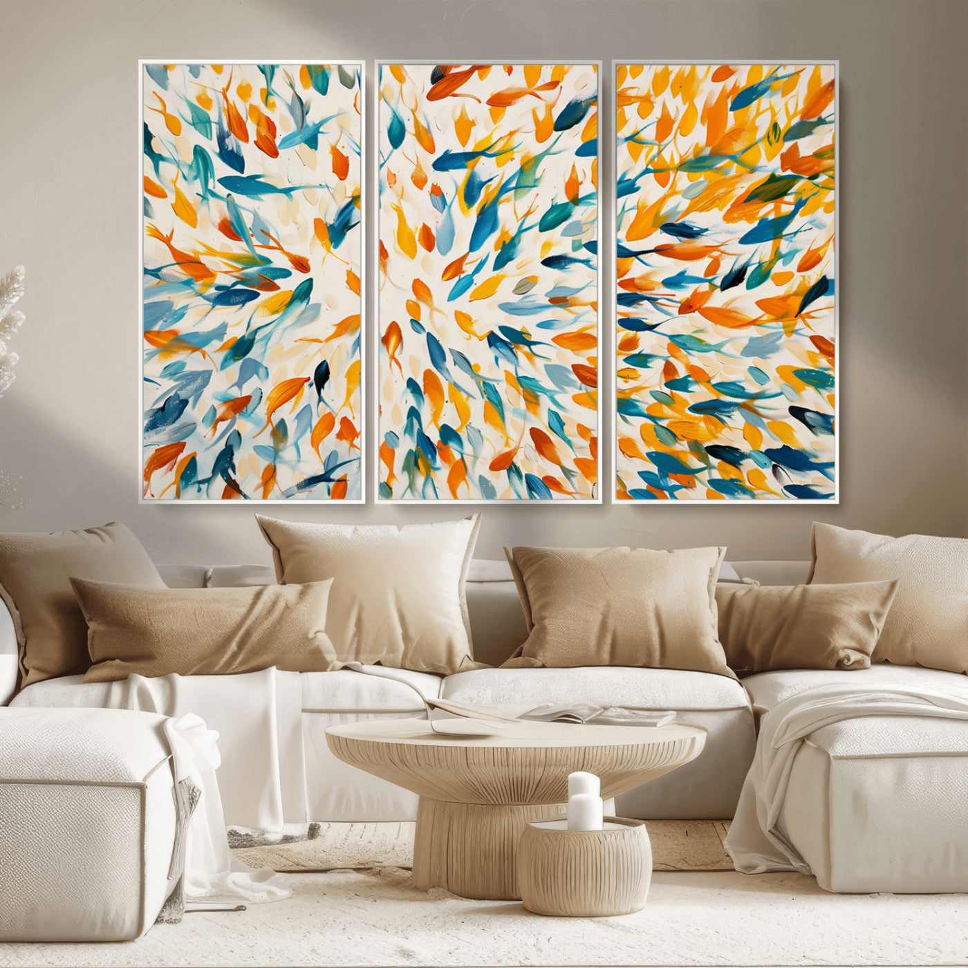 -Colorful Fish Wall Art Print – Abstract Ocean-Inspired Wall Art for Modern Spaces | Framed Canvas,
